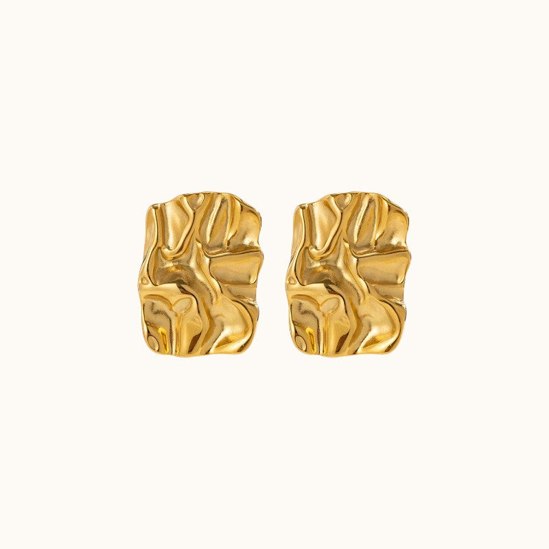 18K Gold Plated Square Stud Earrings