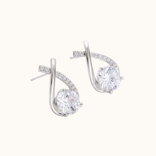 Elegant Crystal Cross Earrings