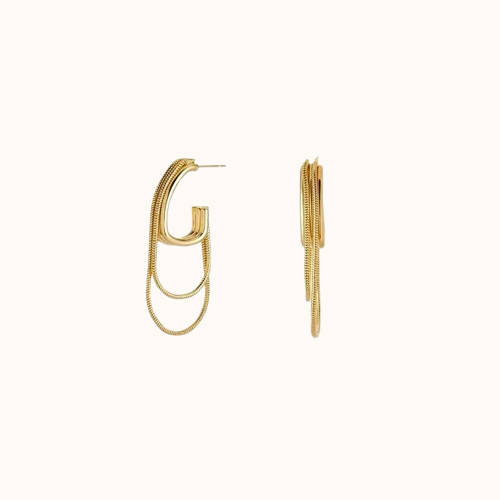 Elegant Metal Tassel Earrings