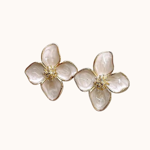 Glaze flower earrings