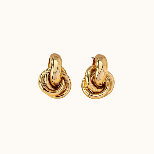 Gold & Silver knot hoop earring