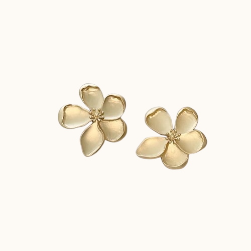 Gold flower earrings