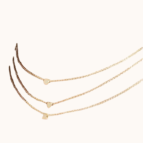 Gold Heart Triangle Pendant Necklace