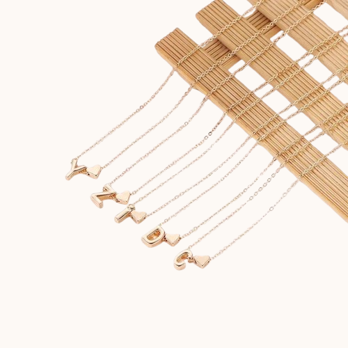 Gold/Silver Initial Heart Necklace