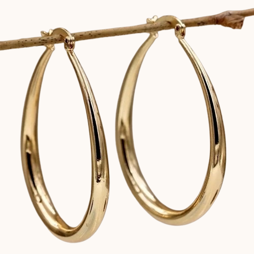 Gouden Smooth Hoop Oorbellen