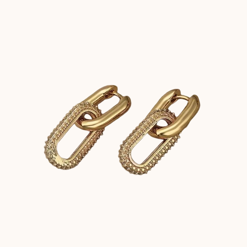 Retro Gold Double Hoop Earrings