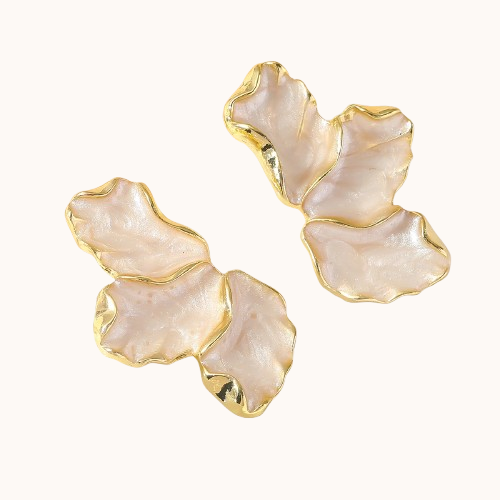 Stainless steel Maple Leaf Luxury Drop Earrings
