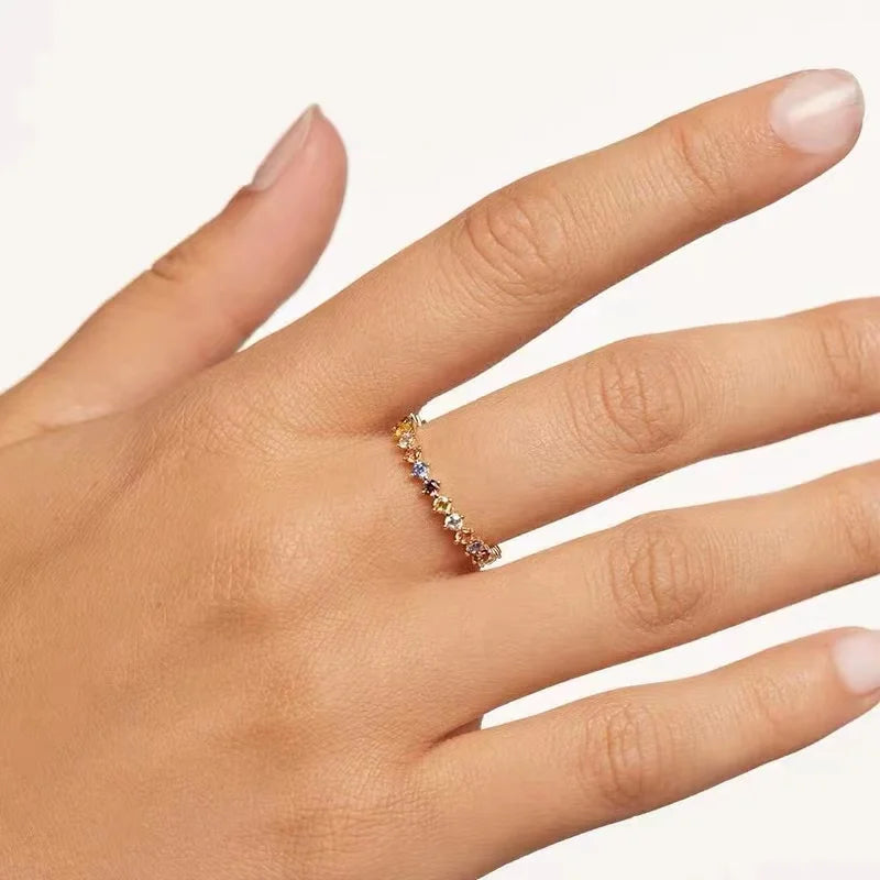 925 Sterling Silver Simple Charm Ring