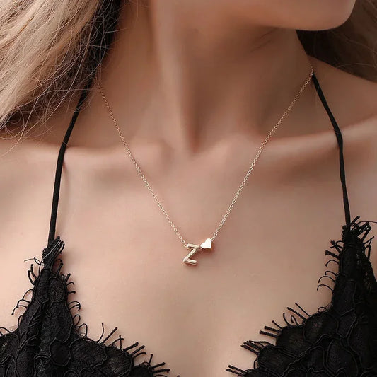 Gold/Silver Initial Heart Necklace