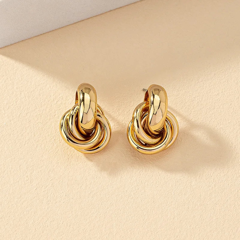 Gold & Silver knot hoop earring