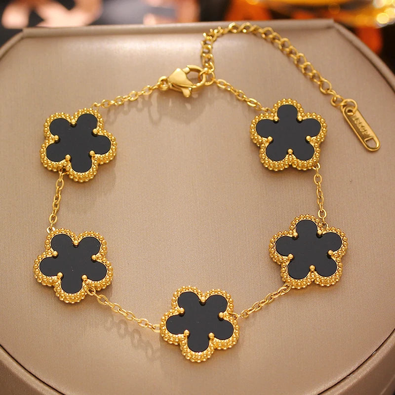 Lucky Clover Stainless Steel Bracelet