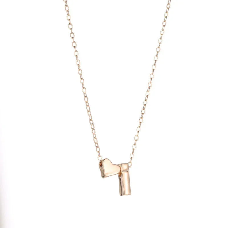 Gold/Silver Initial Heart Necklace