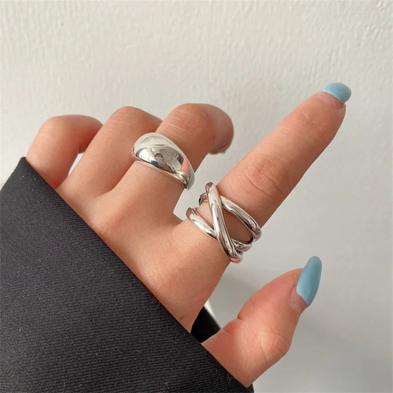 Sterling silver water droplets ring