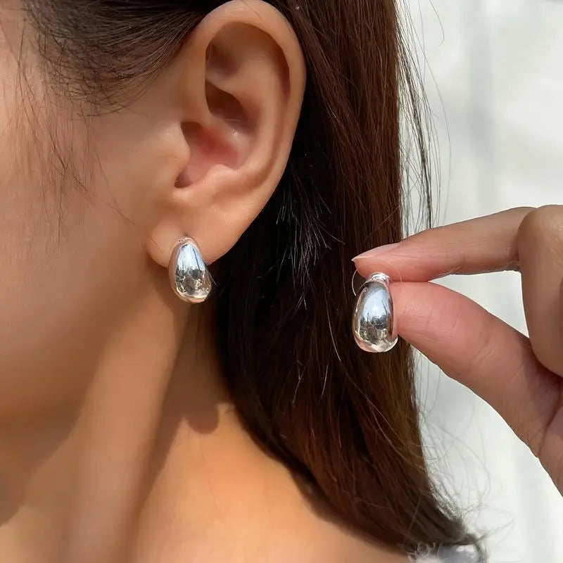 Glossy water droplet earrings