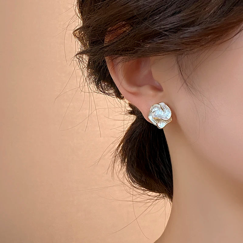 Elegant Camellia Stud Earrings