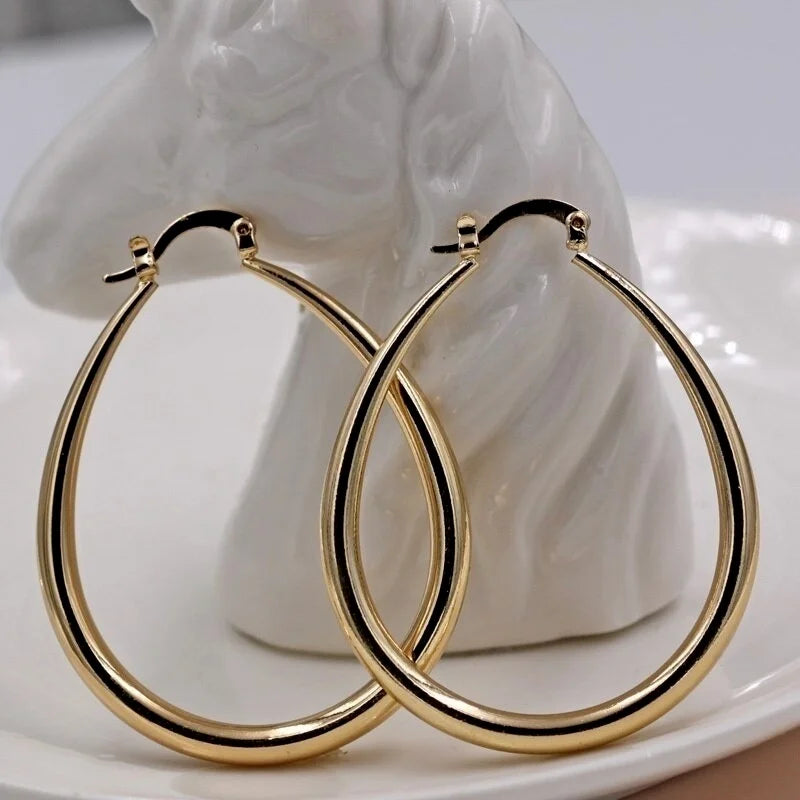 Gouden Smooth Hoop Oorbellen