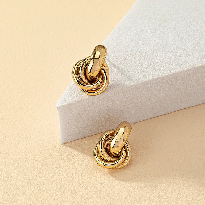 Gold & Silver knot hoop earring