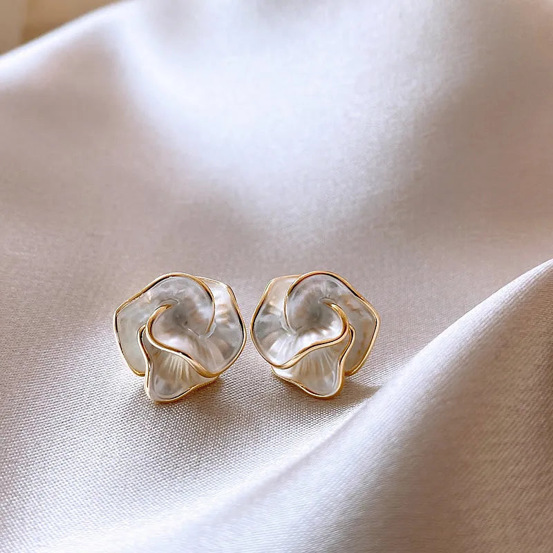 Elegant Camellia Stud Earrings