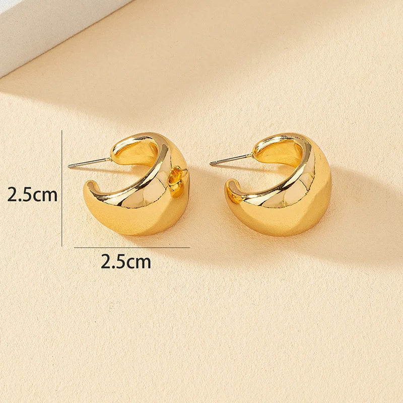 Gold Chunky Open Hoop Earrings