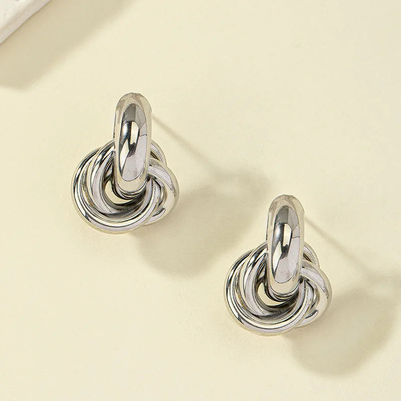 Gold & Silver knot hoop earring