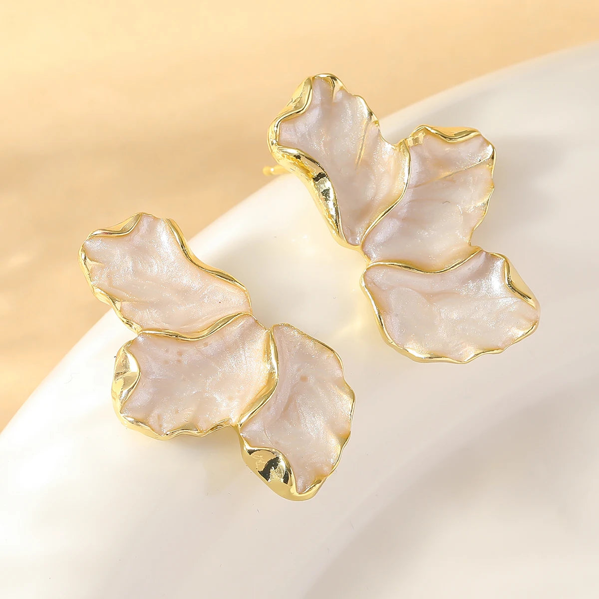 Stainless steel Maple Leaf Luxury Drop Earrings