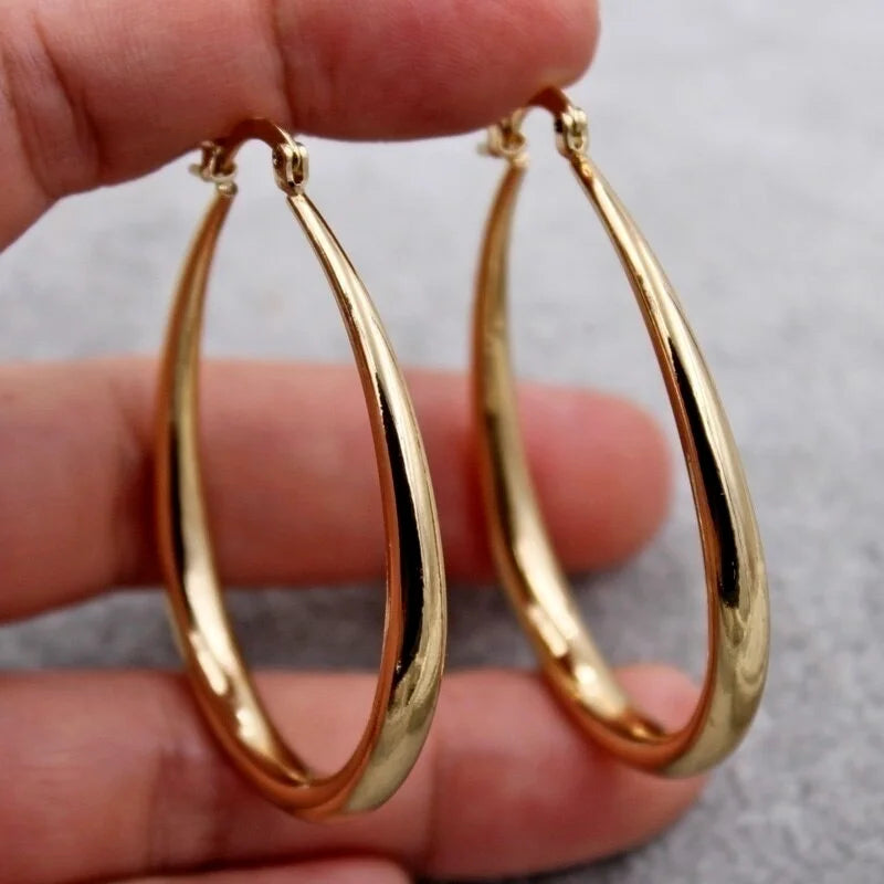 Gouden Smooth Hoop Oorbellen