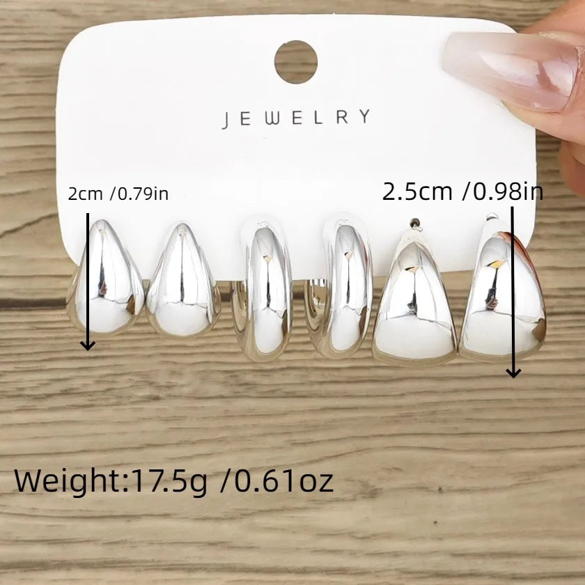 Minimalist C-Shaped Water Droplet Earrings