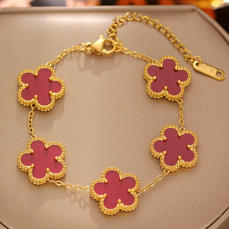 Lucky Clover Stainless Steel Bracelet