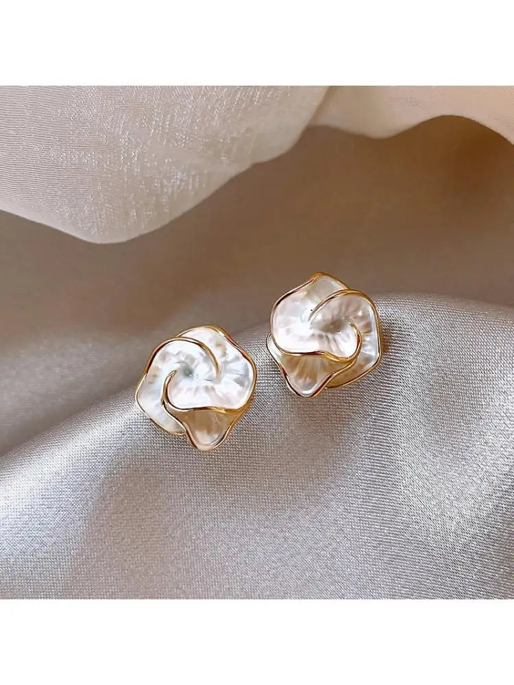 Elegant Camellia Stud Earrings