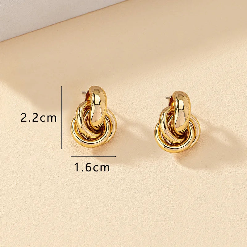 Gold & Silver knot hoop earring