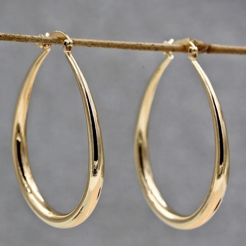 Gouden Smooth Hoop Oorbellen