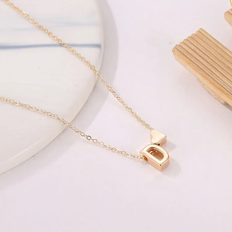 Gold/Silver Initial Heart Necklace